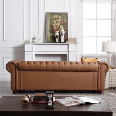 Classic Chesterfield Sofa Faux Leather