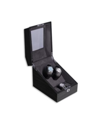 Polished Ash Wood Two Watch Winder and Three Watch Storage