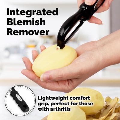 Swivel Vegetable Peeler with Razor Sharp Stainless Steel Blades and Blemish Remover