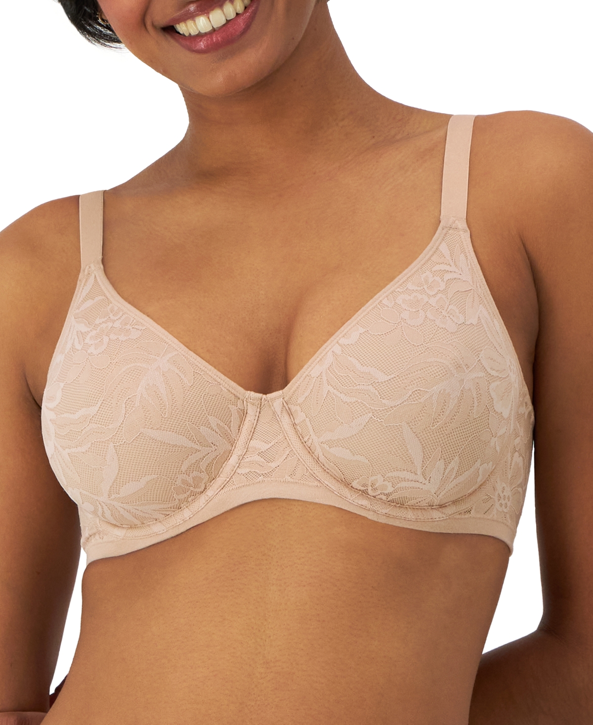 Shop Bali Women's Breathe Lace Underwire Bra Df7590 In Almond