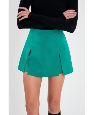 Women's Satin Single Pleat Skort