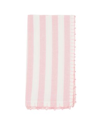 Lively Pompom Border Striped Napkin Set of 4,20"x20"