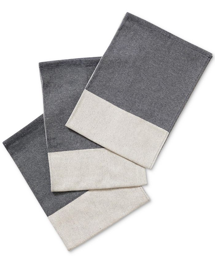 Hedley & Cotton Colorblocked Chef Towels, Set of 3 Macy's