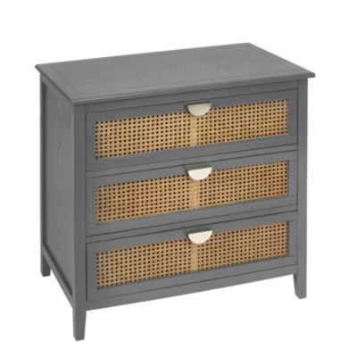 3-Drawer Rattan Cabinet