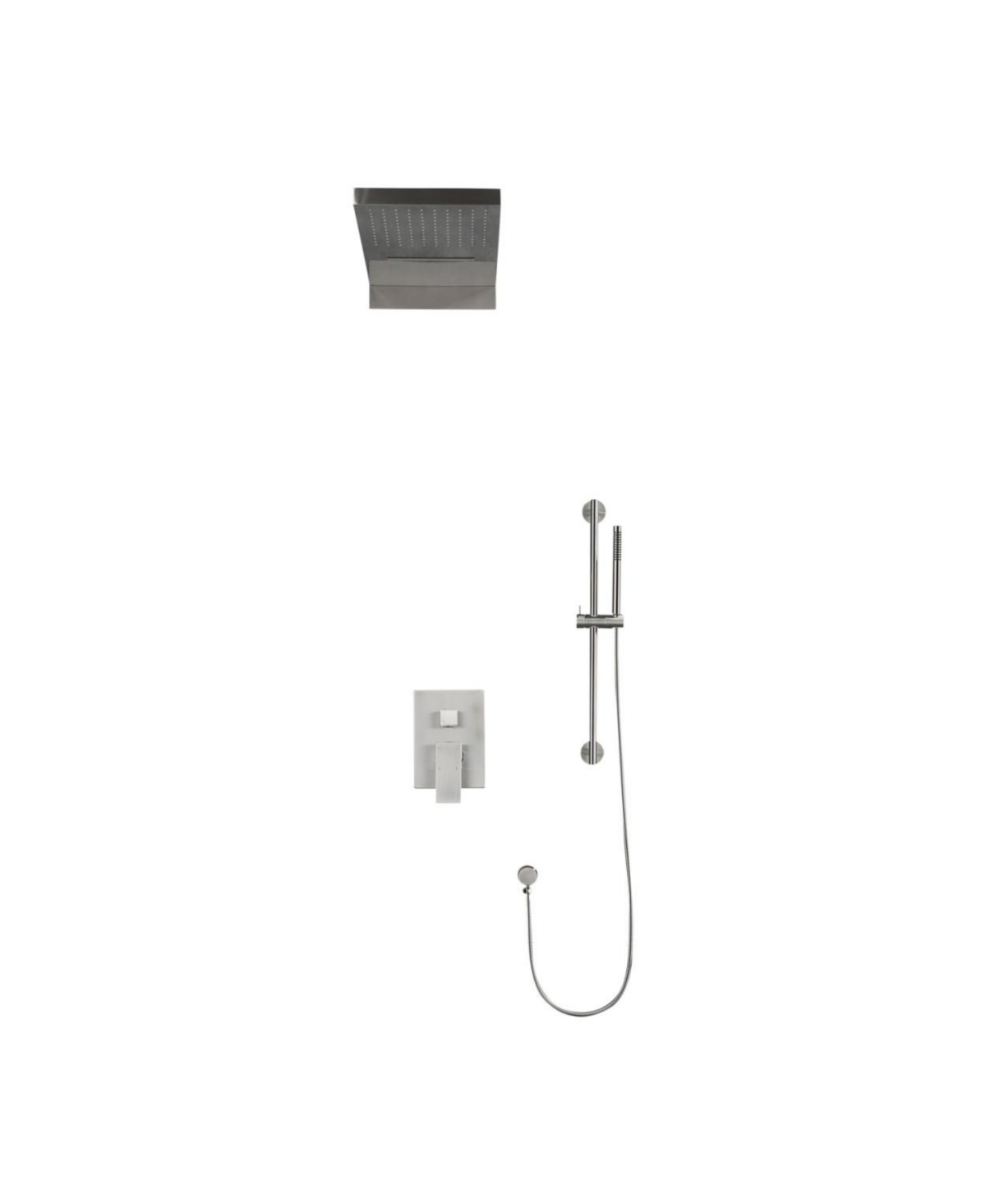 Bathroom Wall Mounted Shower Faucet Set - Silver