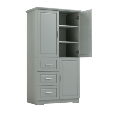 Tall Wide Storage Cabinet w/ Doors & Drawers