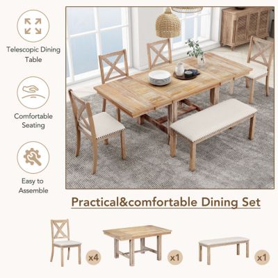 5-Piece Farmhouse Dining Set for Small Spaces