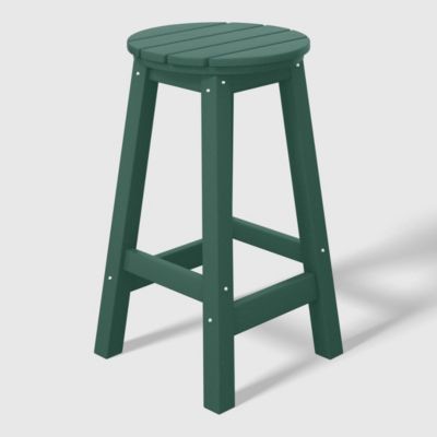 24" HDPE Outdoor Patio Round Counter Height Bar Stool
