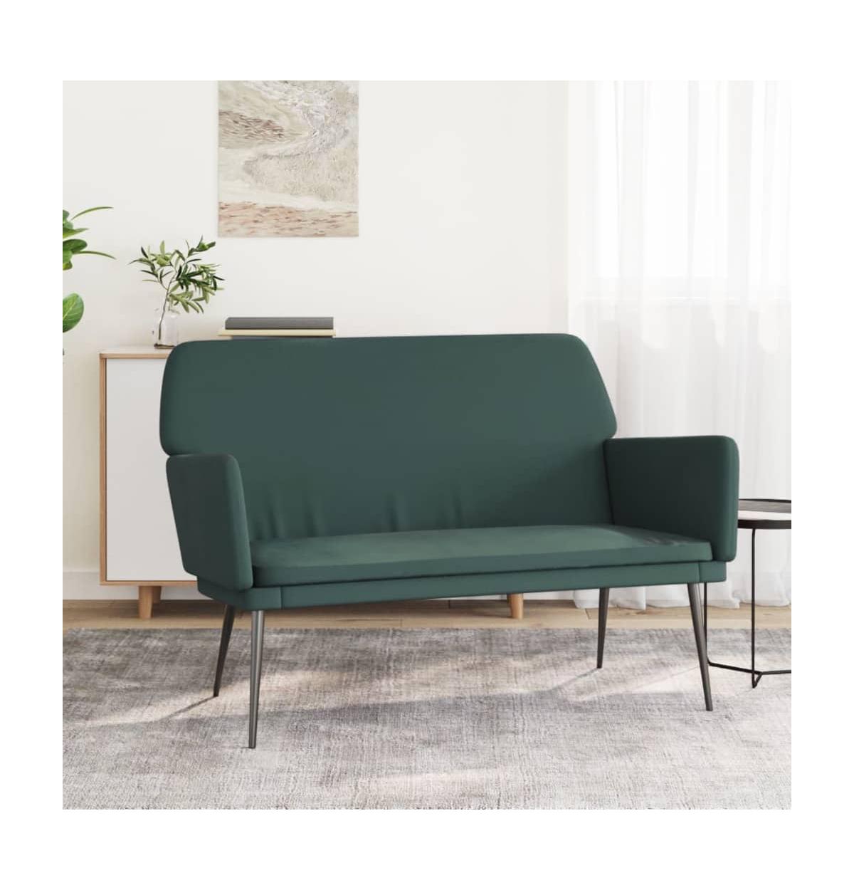 vidaXL Bench Dark Green 42.5"x31.1"x31.1" Velvet