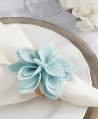 Felt Blossom Napkin Ring, Set of 4
