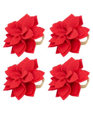 Felt Blossom Napkin Ring, Set of 4