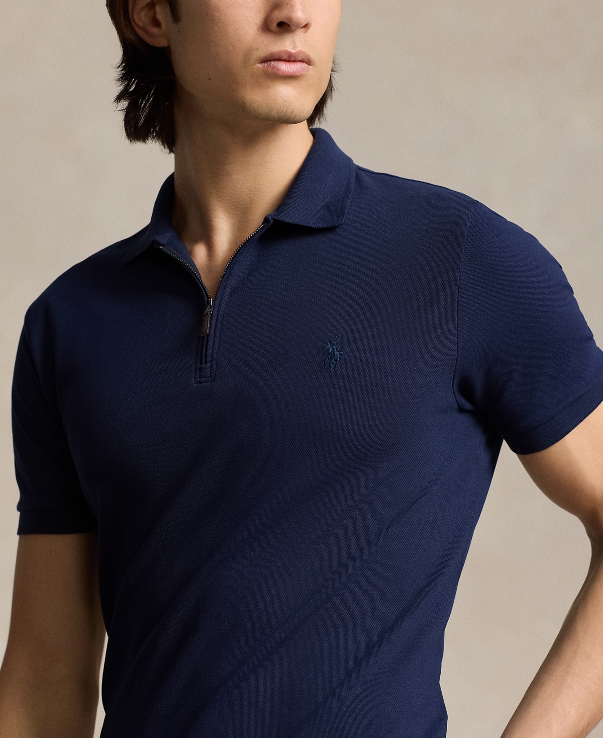 Polo Ralph Lauren Men's Classic-Fit Stretch Mesh Zip Polo Shirt