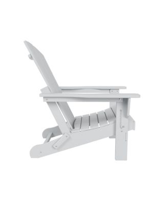 7 Piece Set Outdoor Folding Adirondack Chairs with Coffee Table Side Table