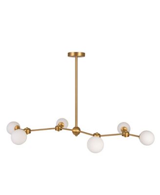 Sputnik Opal Glass Chandelier Brushed Gold