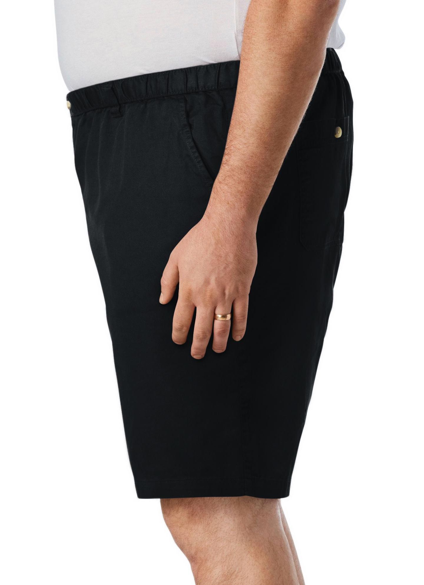 Мужские шорты KingSize Knockarounds 8" Full Elastic Plain Front Short, цвет: Чёрный — фото 2
