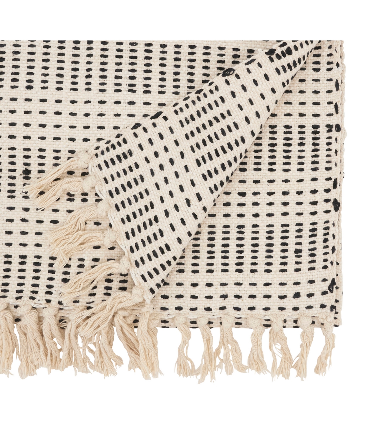 Saro Lifestyle Contemporary Dash Stripe Table Runner, 16"x72" In Natural