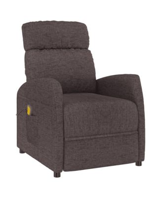 Massage Recliner Dark Brown Fabric