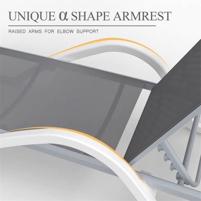 Streamdale Aluminum Adjustable Pool Chaise Lounge Set