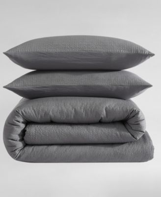 CLOSEOUT! Seersucker 3 Piece Duvet Cover Set, King