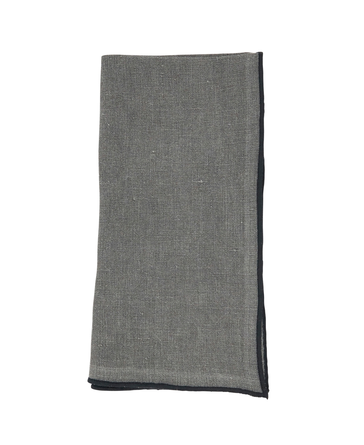 Saro Lifestyle Stonewashed Stitch Border Table Napkins Set Of 4,20"x20" In Red,white