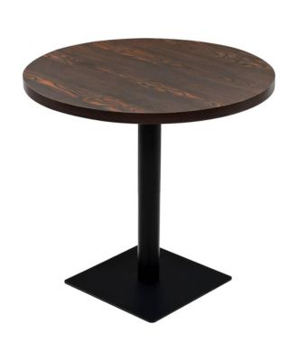 Dining Table Dark Ash MDF, Steel 31.5 in Diameter Simple
