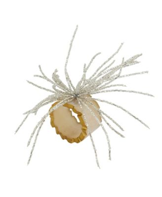 Bead-Embellished Resin Napkin Ring Set of 4