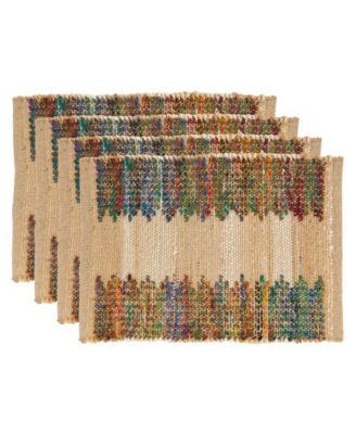 Rainbow Rhythm Banded Placemat Set of 4, 14"x20"