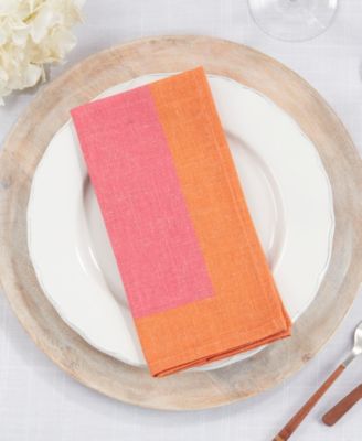 Multicolored Band Napkin Set of 4, 20"x20"
