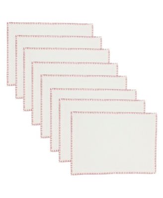 Celena Collection Whip Stitched Design Cotton Placemat Set of 8 13"x19"