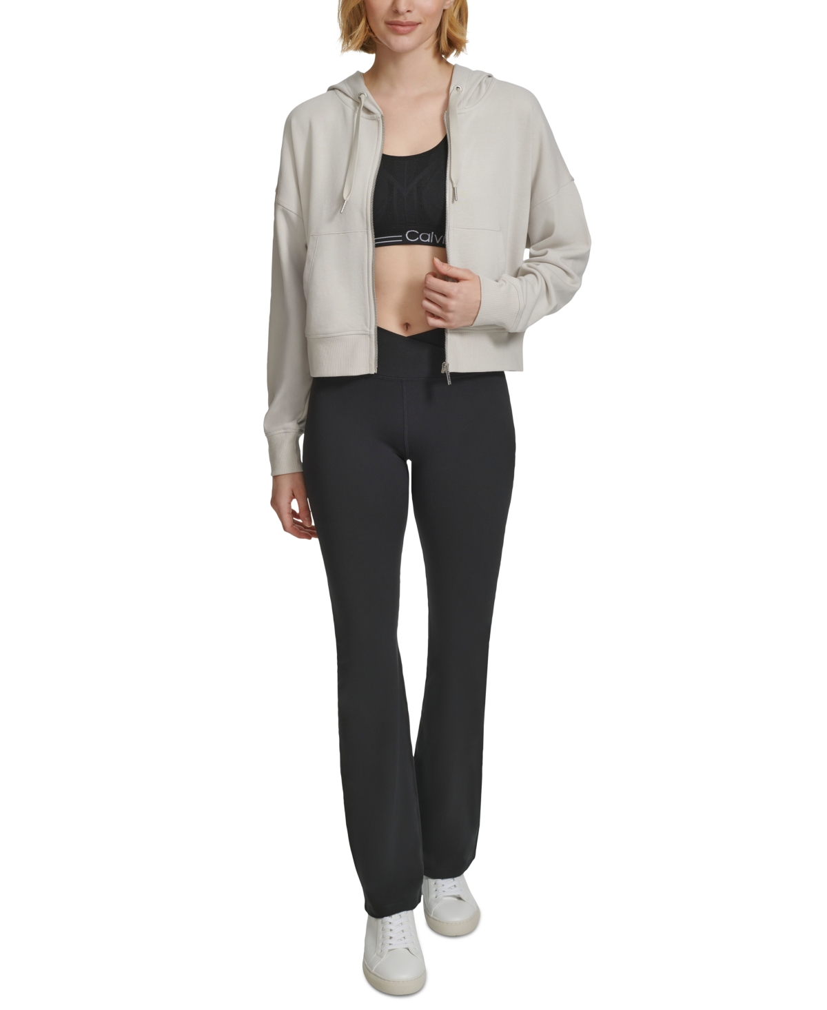 Calvin Klein Women's French Terry Long-Sleeve Zip-Up Hoodie