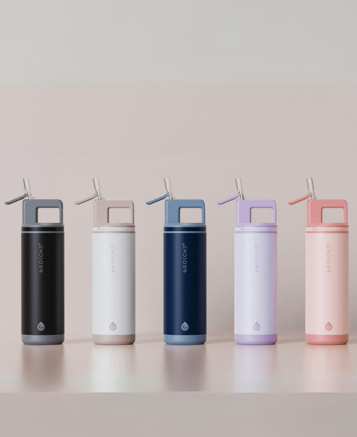 Grosche Alpine Flip 'N Sip Insulated Water Bottle with Straw 2pk 20 Oz + 40 Oz
