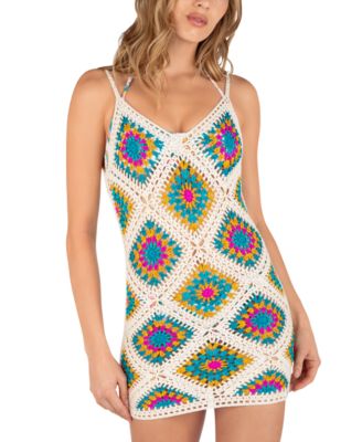 Hurley - Juniors' Crochet Diamonds Mini Dress Cover-Up