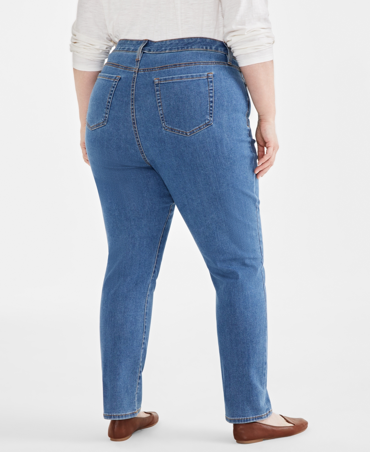 Style & Co Plus Size High-rise Straight-leg Jeans, Exclusively At Macy's In Blue