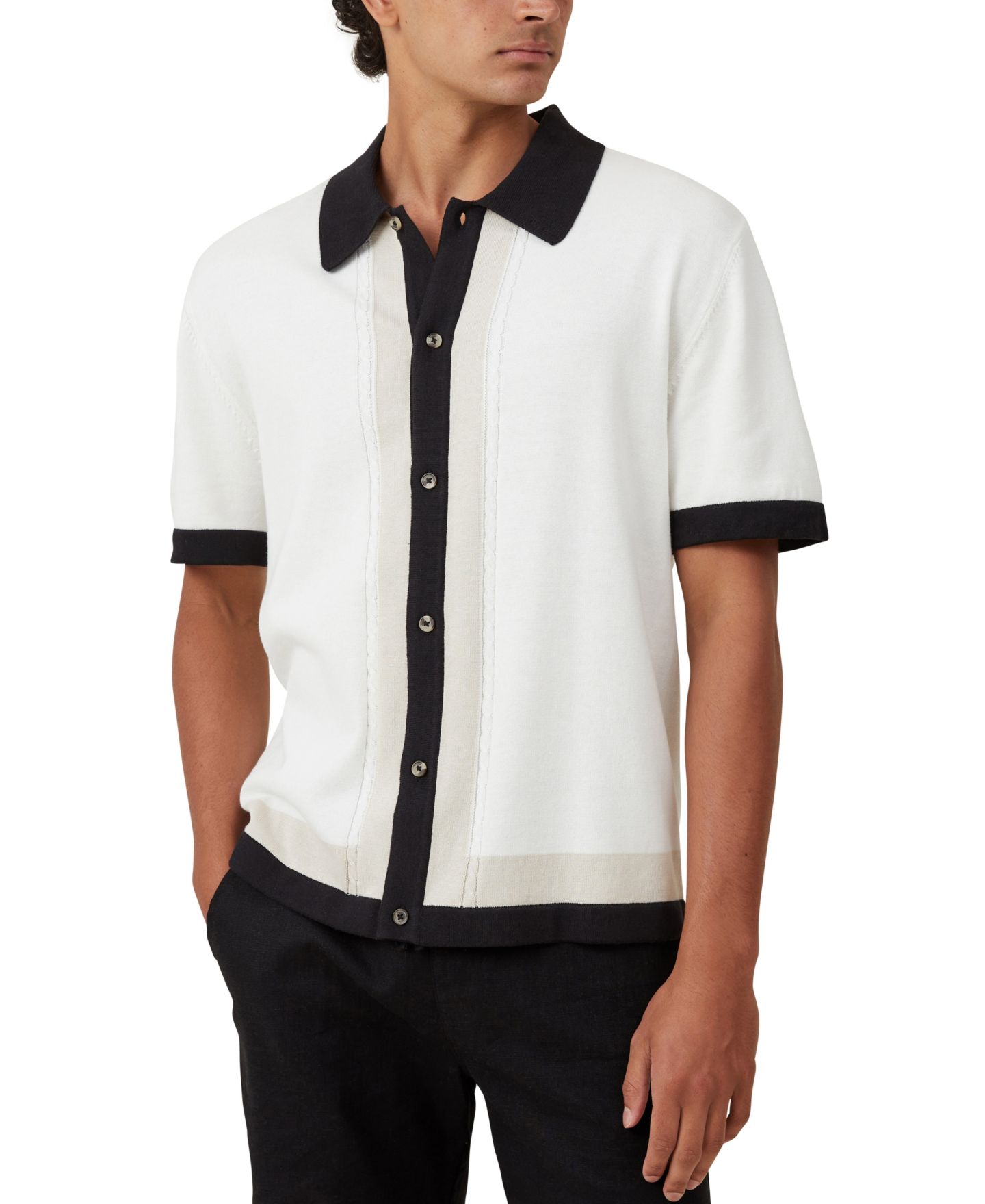 Мужская рубашка Cotton On Pablo Short Sleeve, цвет: Молочный белый — фото 1
