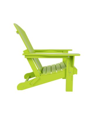 5 Piece Outdoor Adirondack Folding Chair with Ottoman Side Table Set