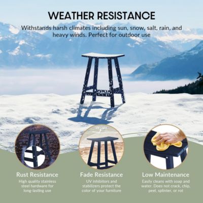 Outdoor Patio Adirondack Counter Height Stool Chair Set of 2