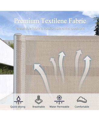 Streamdale Khaki Outdoor Lounge Chair Set with Wheels