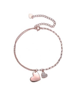 GiGiGirl Cubic Zirconia Adjustable Heart Charm Bracelet - Pink