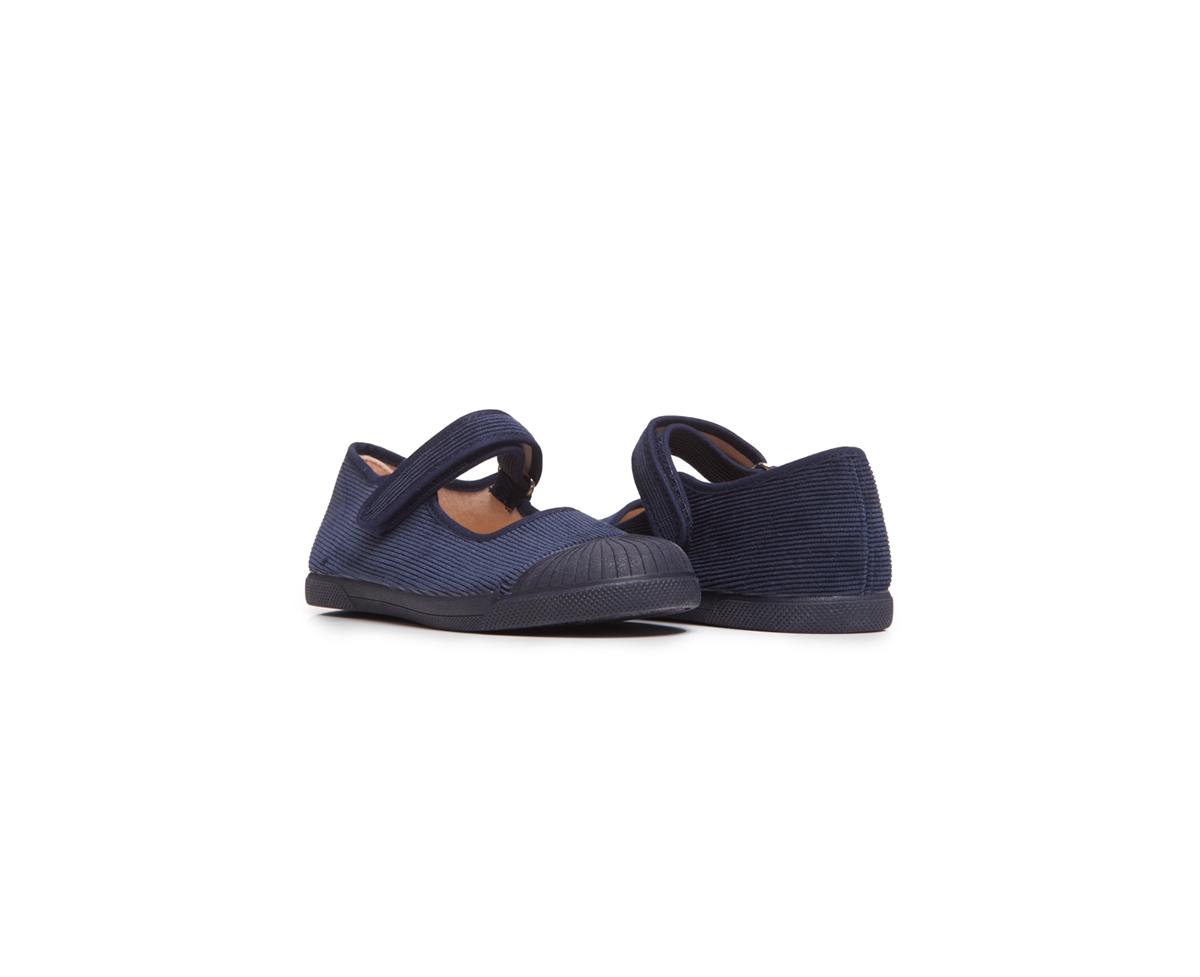 Childrenchic Girls Corduroy Mary Jane Sneakers - Navy