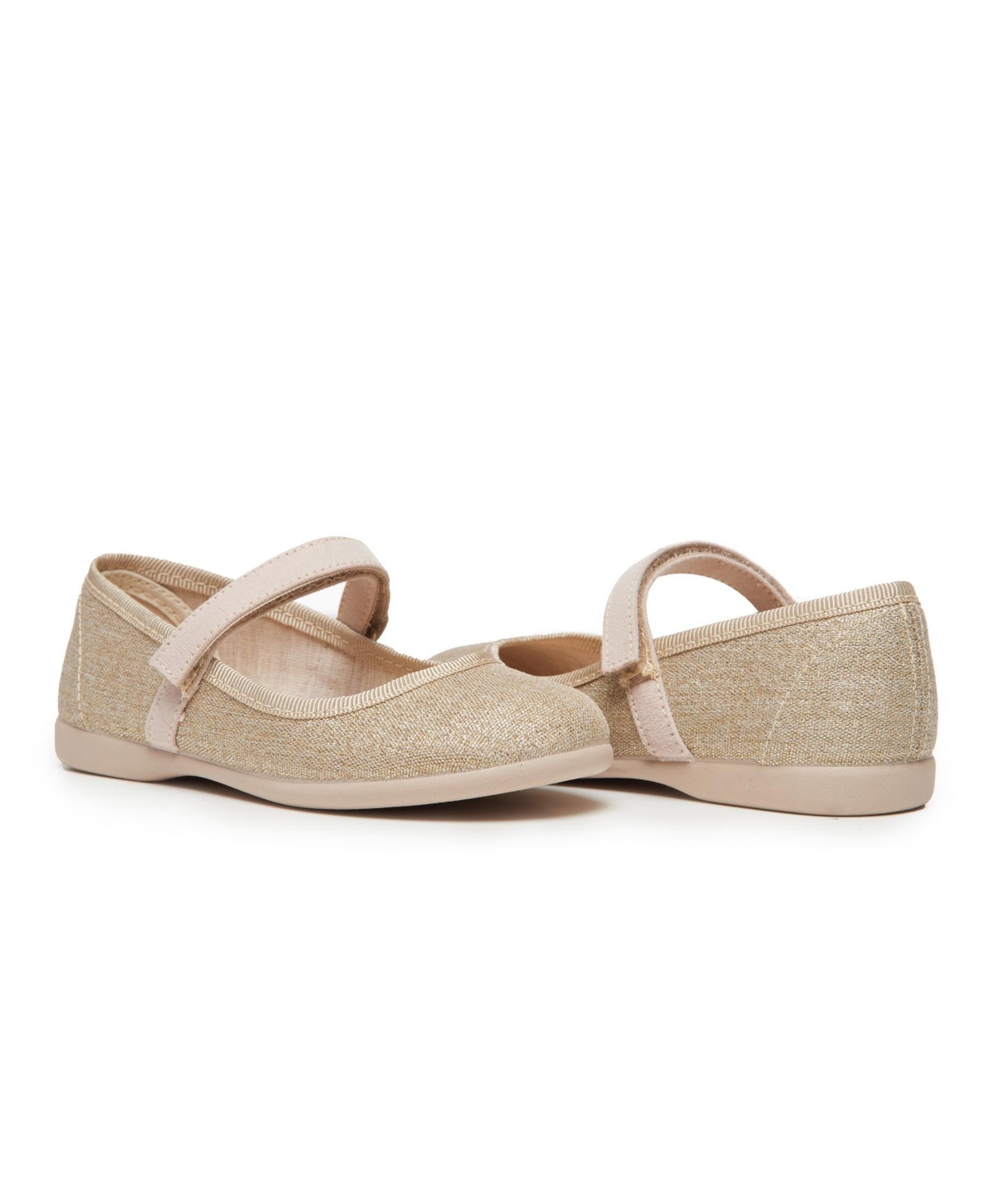 Childrenchic Girls Classic Canvas Mary Janes in Shimmer- Gold