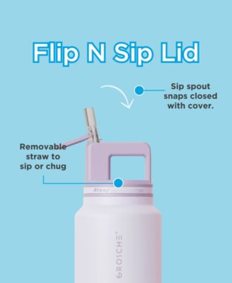 Alpine Flip 'N Sip Insulated, Leakproof Water Bottle with Straw, 40 OZ-2pk