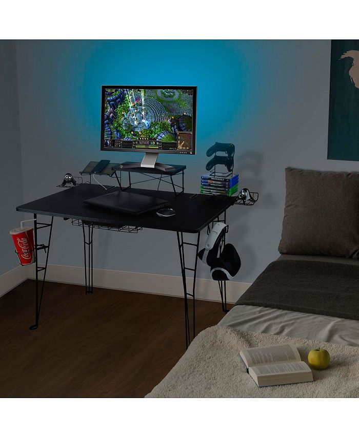 Simplie Fun Atlantic Gaming Desk Pro Metallic Black Macy