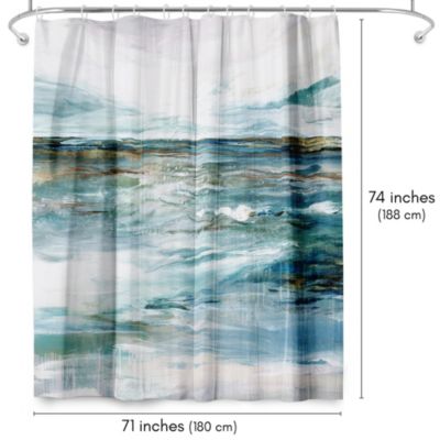 71x74 Abstract Shower Curtain - Midnight Clear by PI Creative Art