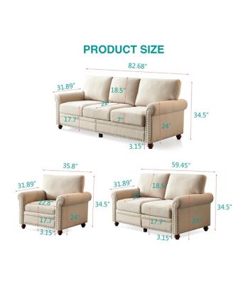 Linen Fabric Upholstered With Storage Sofa