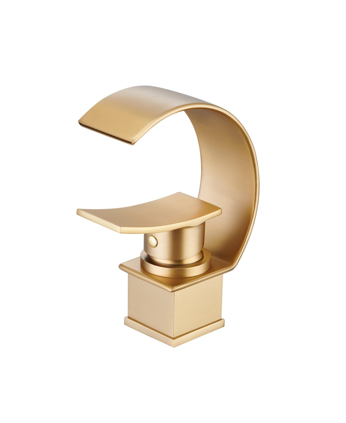 Mondawe Luxury C-Shape Arc Waterfall Spout Single Handle inch Widespread Bathroom Sink Faucet With Pop-up Drain