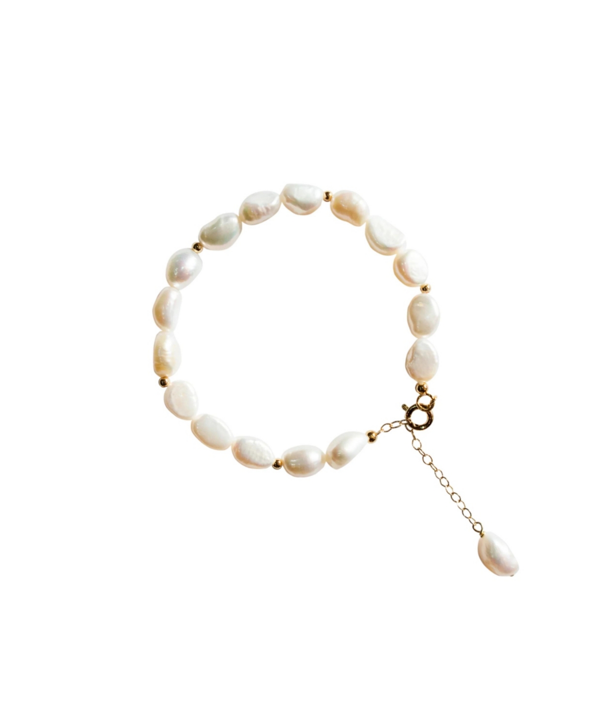 Brielle &#x2014; Freshwater pearl bracelet - White