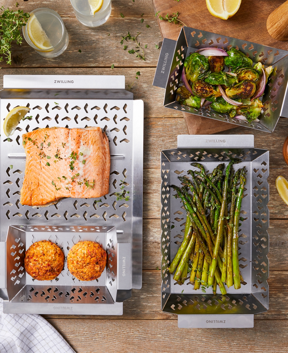 Zwilling Bbq+ 4-pc Grill Basket Set In Stainless Steel