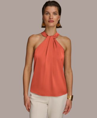 Donna Karan New York - Women's Twist-Front Satin Halter Top