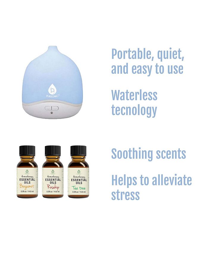 PURSONIC USB & Battery Operated Waterless Aroma Diffuser + Aromatherapy