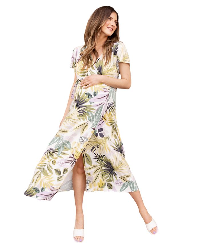 ANGEL MATERNITY Maternity Angel Wrap Midi Dress - Macy's